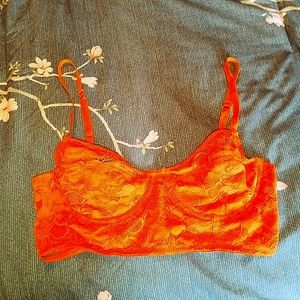 Neon orange lace bra size Large